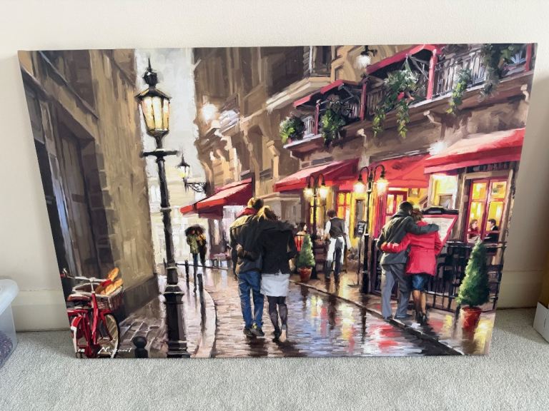 MacNeil 'Night Time Cafe' Canvas Artwork – Good Condition