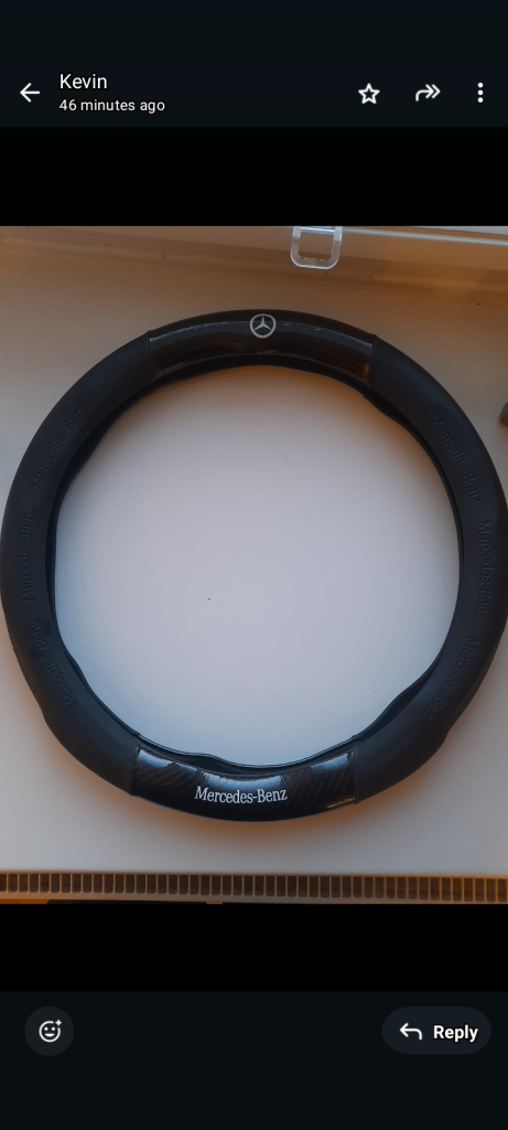 Steering wheel cover for Mercedes Benz.This is for 15 inch steering wheels