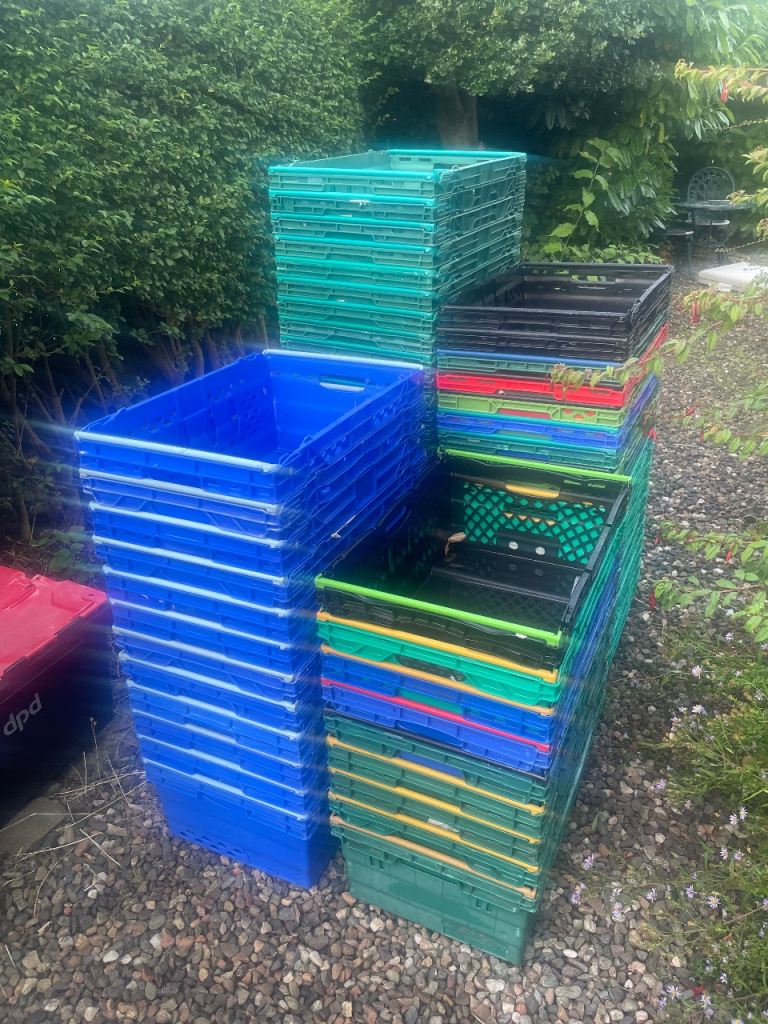 Stackable Plastic Storage Crates