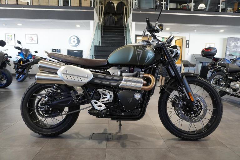 Triumph Scrambler 1200X, 2026, Matt Khaki Green IN STOCK NOW Only £12145. 