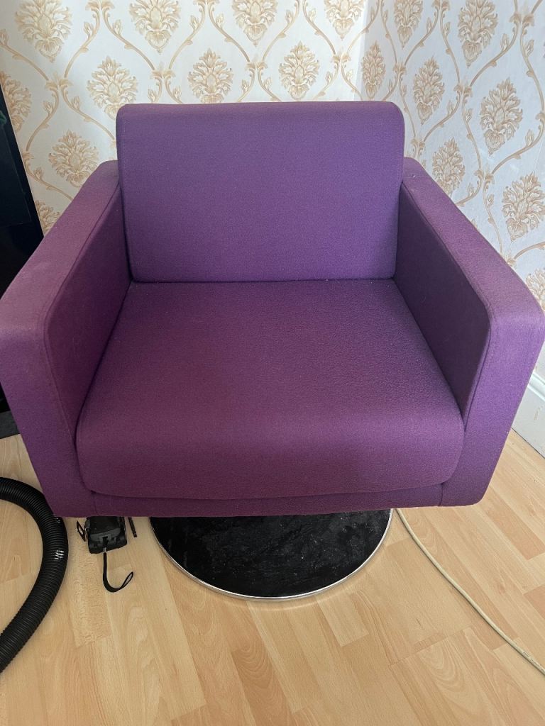 FREE Purple Fabric Swivel Armchair – Good Condition