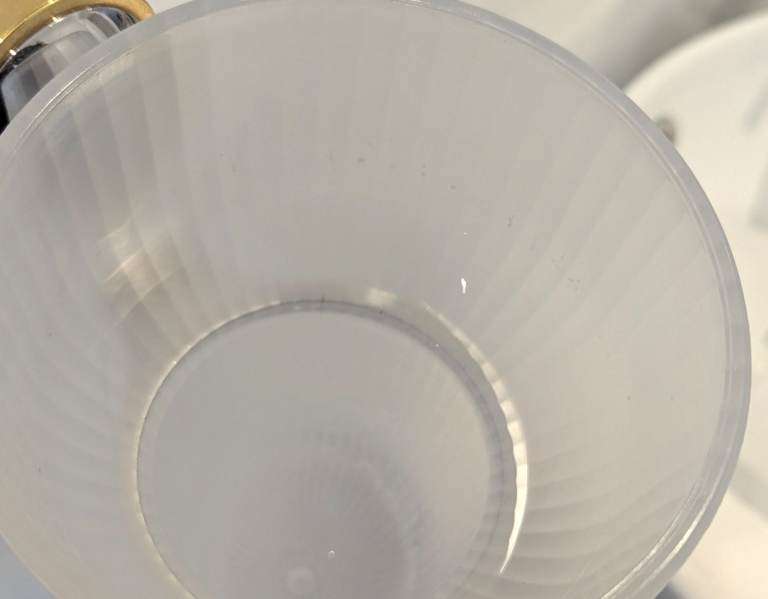 KEUCO APOLLO GLASS TOILET BRUSH HOLDER & CHROME GOLD BRACKET 19cm H x 17.7cm D