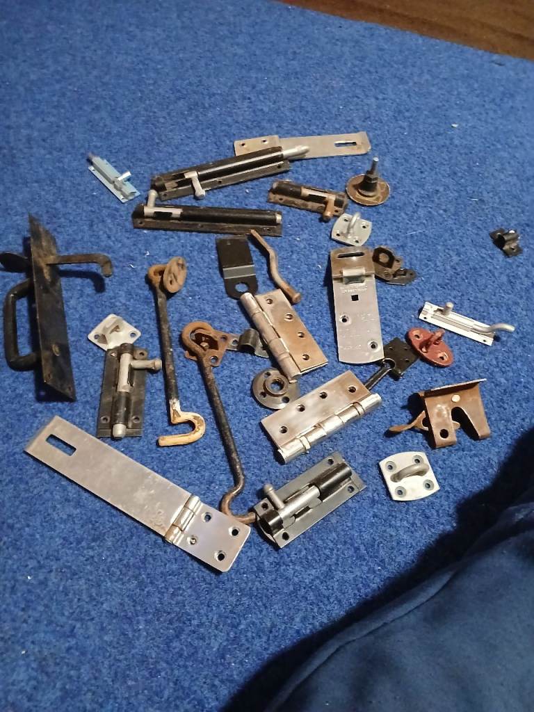 Assorted hinges hasps locks