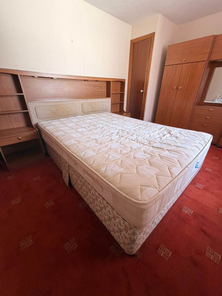 Double Bed And Mattress (Free Delivery)