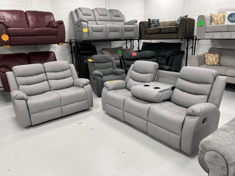 3+2 seater sofa set - Roma Recliner Sofa SEt - BRAND NEW - GREY n black color ORDER NOW COD