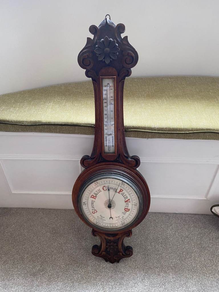 Antique Aneroid Banjo Barometer