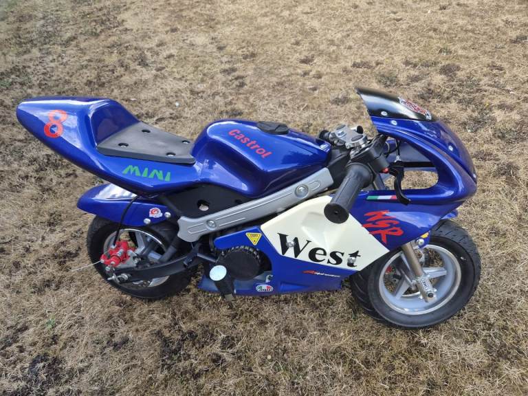 Blue mini moto pocket bike 50cc