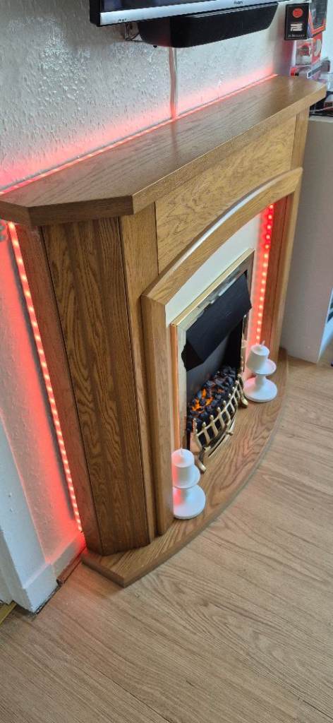 Electric fire with led lights