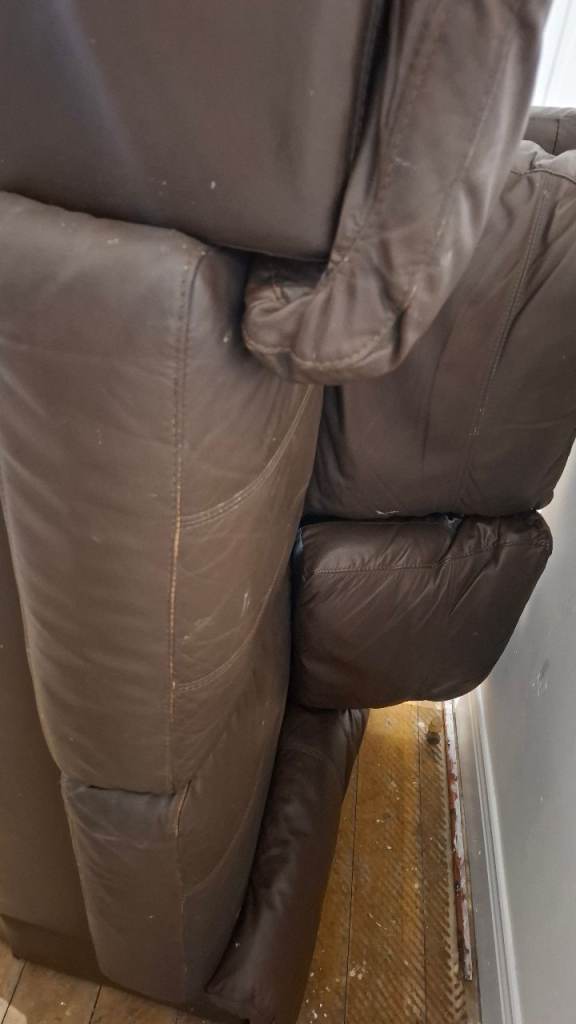 2 seater leather sofa x2