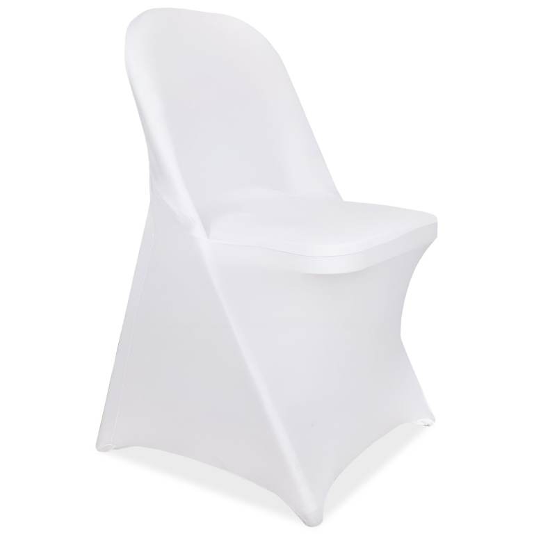 White Folding Chair Covers, Fitted Stretch Spandex Dining Chair Slipcovers