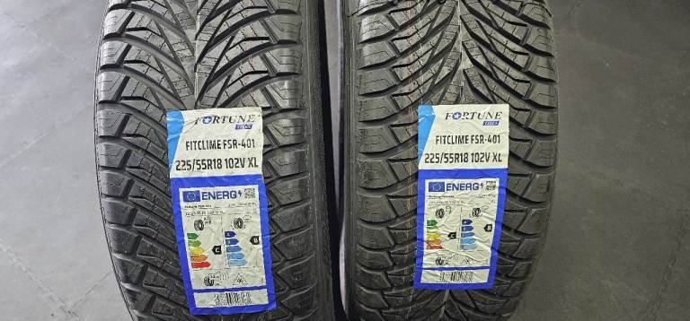 225 55 18   2 x NEW!! tyres Fotune FitClime All Season
