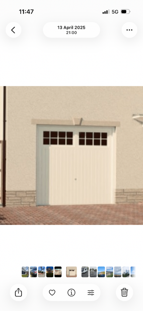 Cream Garage Door with Windows , excellent Condition