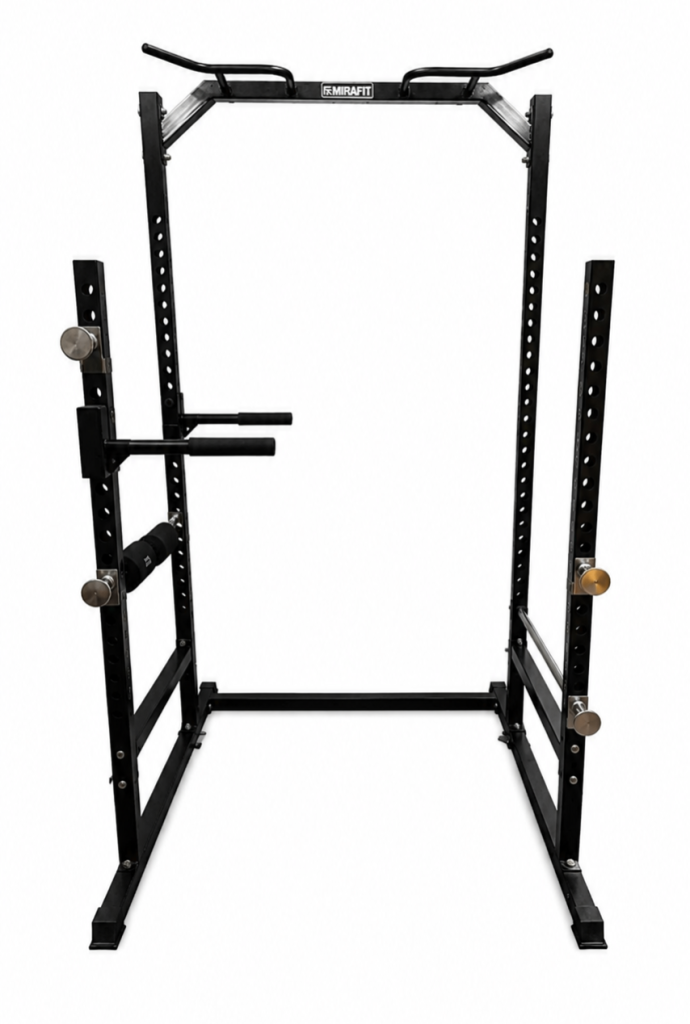 Mirafit Power Rack with Multi-Grip Pull-Up Bar & Dip Handles