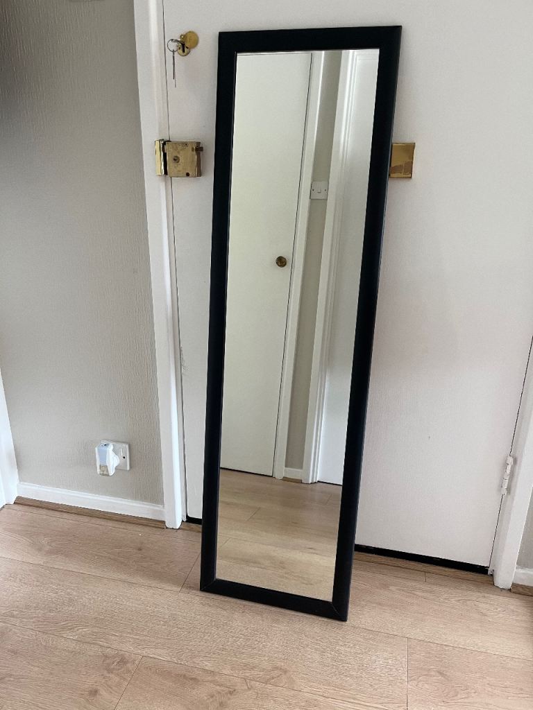 Black Framed Full-Length Mirror – Good Condition
