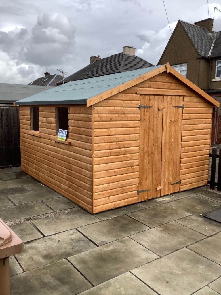 Heavy Duty 12x10 Workshop 20mm Log effect