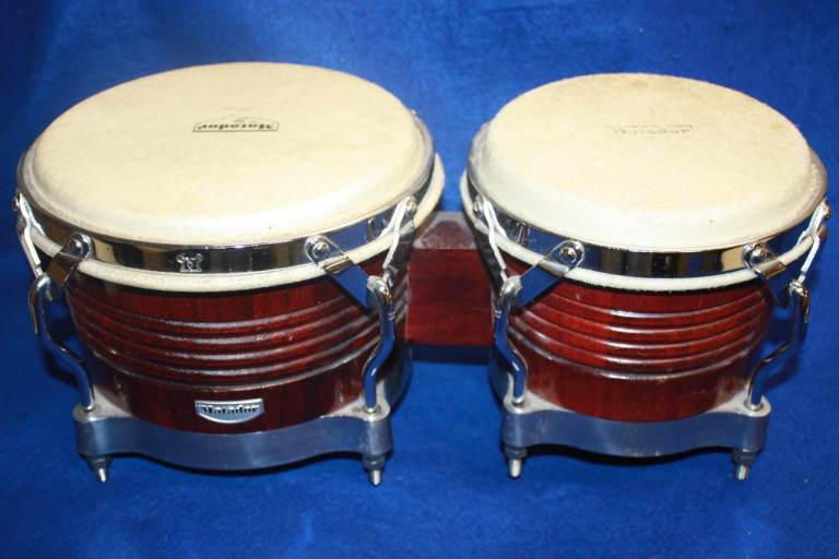 image for LP Matador Bongo Drums Dark Brown 7.1/4in + 8.5/8in Heads ~ Silver Hardware ~ £100 ono