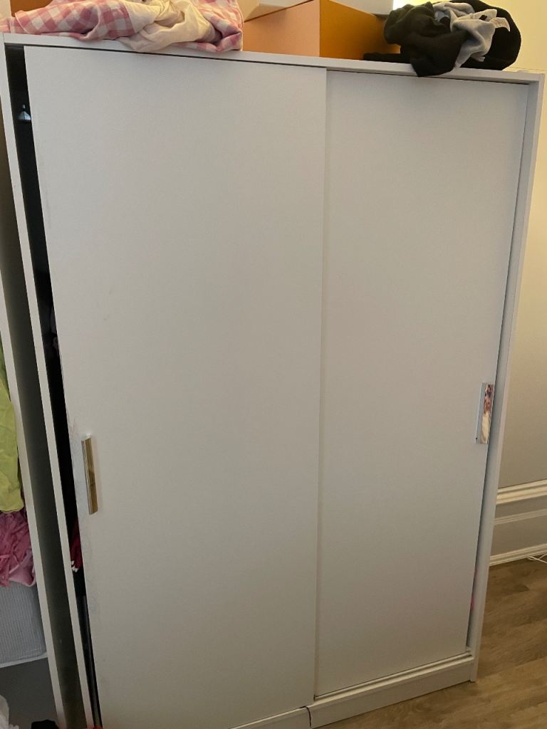 White Sliding Door Wardrobe - Good Condition