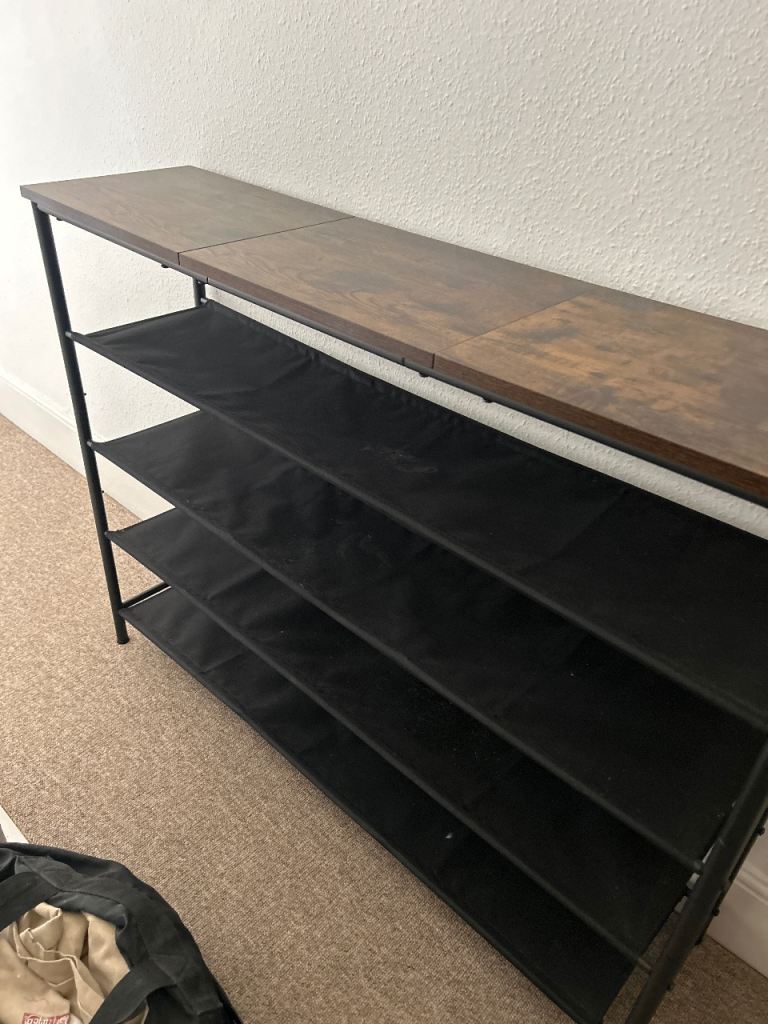 Industrial Style Storage Shelf Unit – Black & Wood Effect