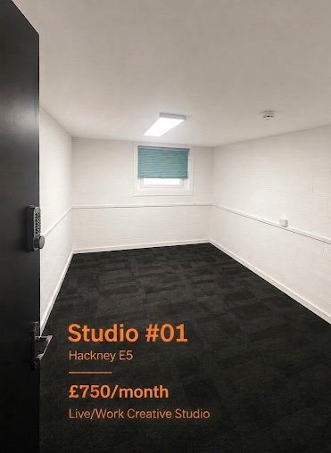 Studio To Let Hackney E5, Clapton, Homerton Creative Live/Work Space, 24hr