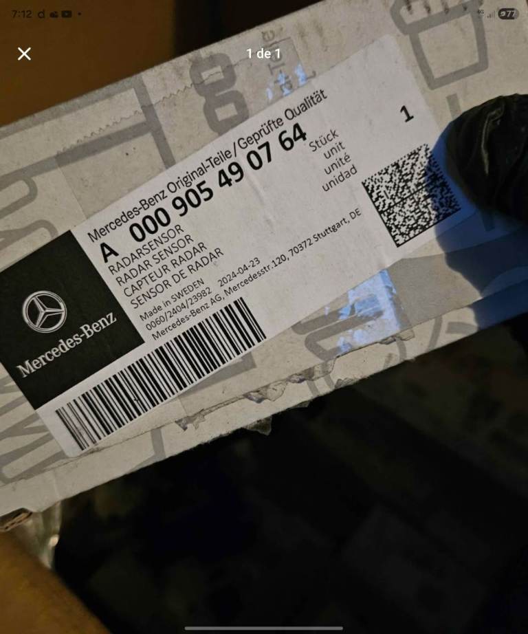 A0009054907 MERCEDES BENZ GENUINE RADAR DISTRONIC  FRONT BUMPER