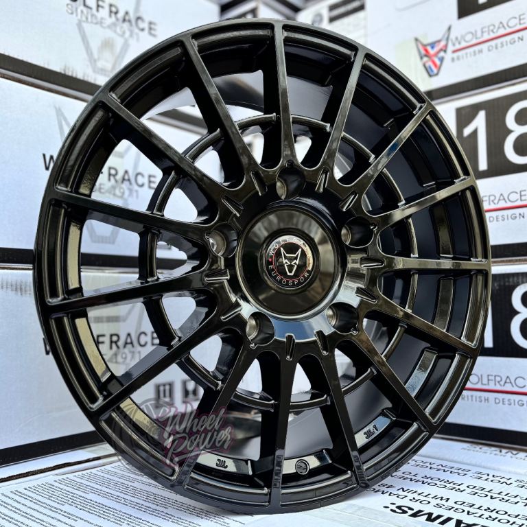 18” 5x160 Ford Transit Custom Alloys New Black Wolfrace Load Rated Wheels 2012-2023 model