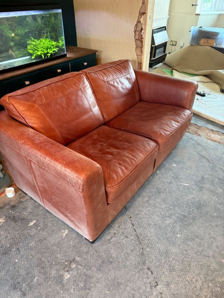 Brown leather sofa free