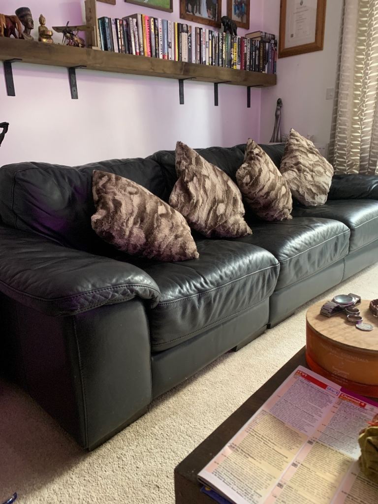4 no fur cushion covers with inner cushion included , good condition from tk maxx