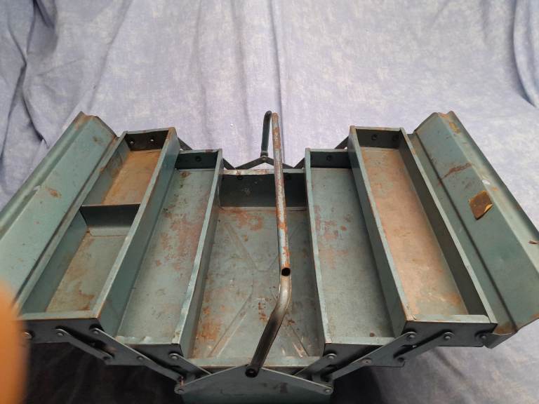 image for Vintage blue folding tool box