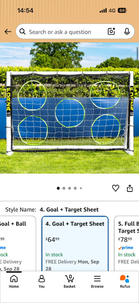 Forza football goal & target sheet 