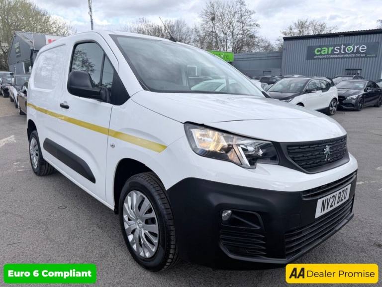 2021 Peugeot Partner White 1.5 BlueHDi Euro 6 panel van, 41,000 miles, ULEZ compliant, 5-Speed m ...