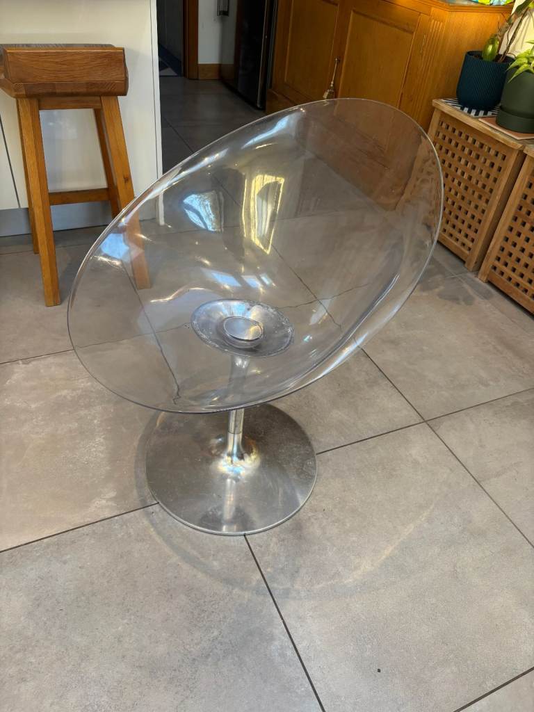 Retro Swivel armchair Ero/S/ transparent - Kartell By Philippe Starck