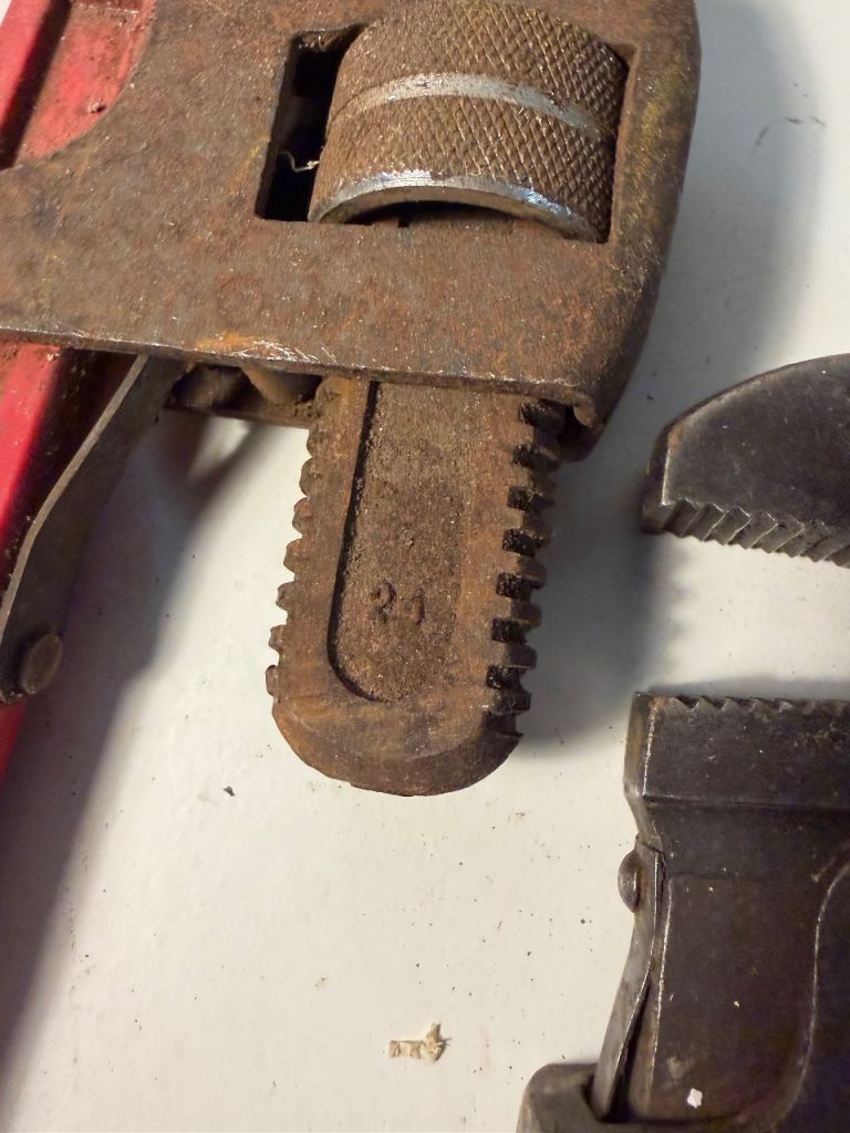 Pair of Vintage Pipe Wrenches – Red and Grey, Fair Condition | in Bury ...