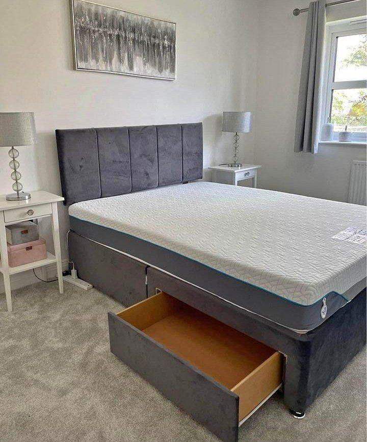 Double DIVAN Bed Base + Mattress + Drawers | Free Delivery 🚛 | Order Now