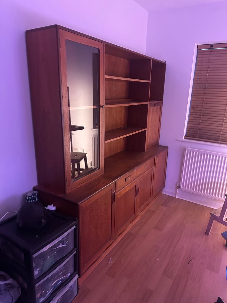 Wooden Display Cabinet with Shelves - Collection Only