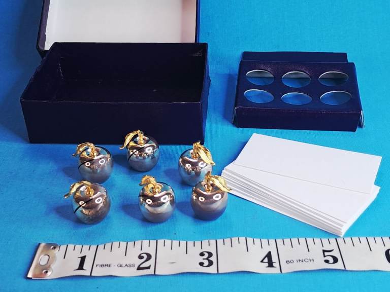 Set of 6 Small Apple Decorative Figurines in Box