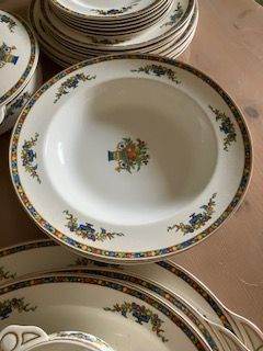 Vintage Ceramic Dinnerware Set - White with Floral Pattern