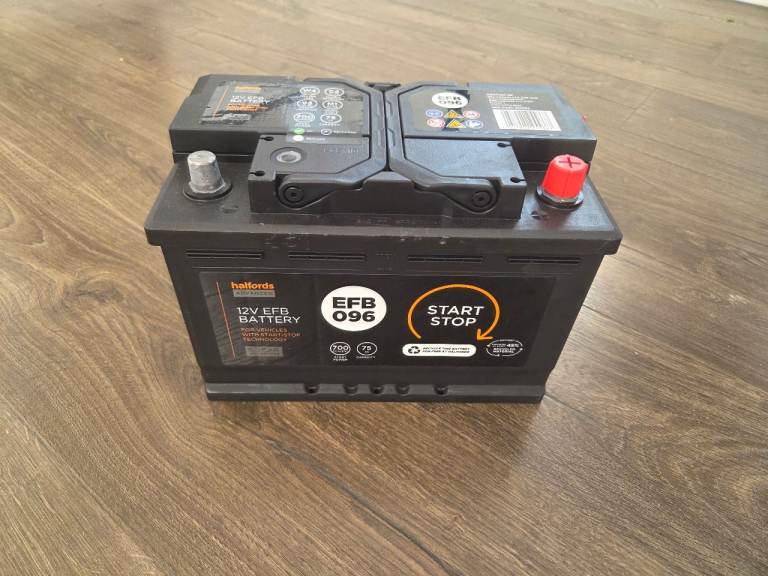 12v halfords stop start car battery 