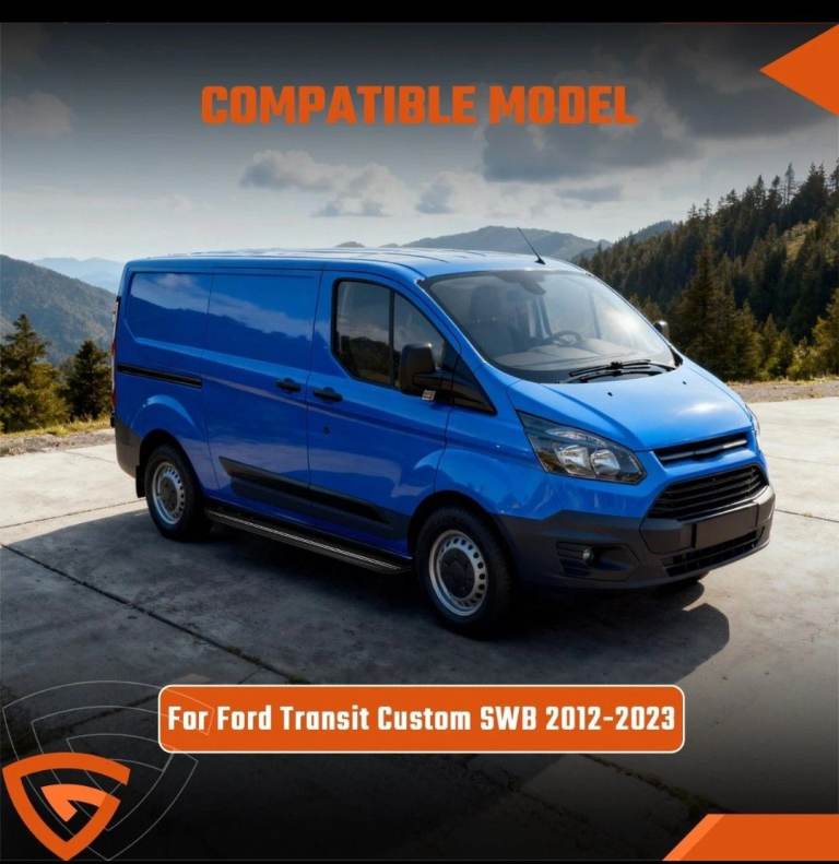 SIDE STEPS FOR FORD TRANSIT CUSTOM SWB 2012-2023  FIT FITTING KIT 