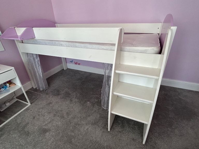 Childs Mid Sleeper Bed Pink