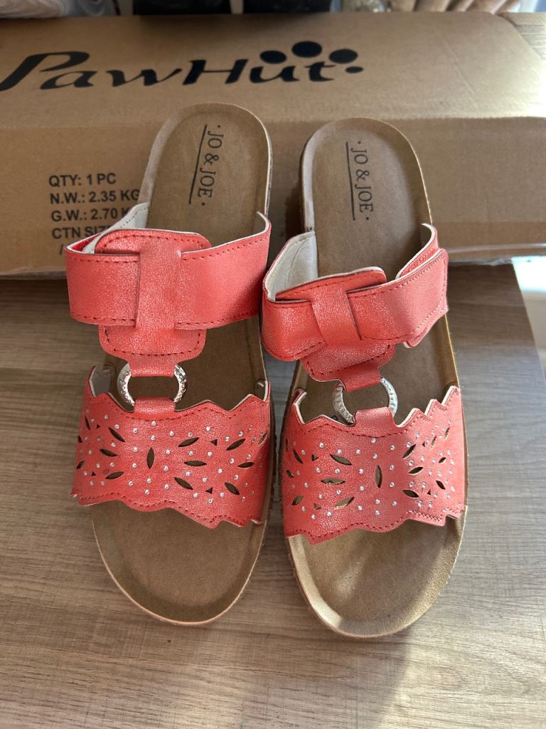 New JO & JOE Women's Sandals – Coral Pink