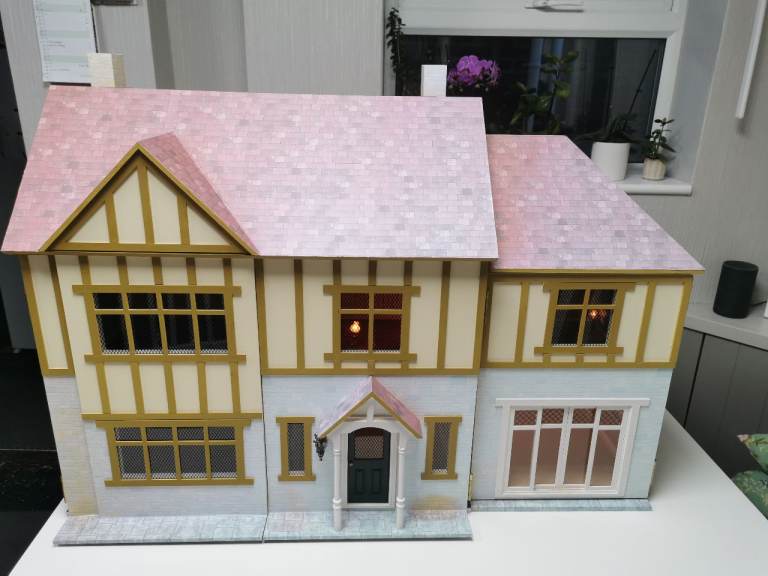 Large Wooden Dolls House with Light-Up Windows