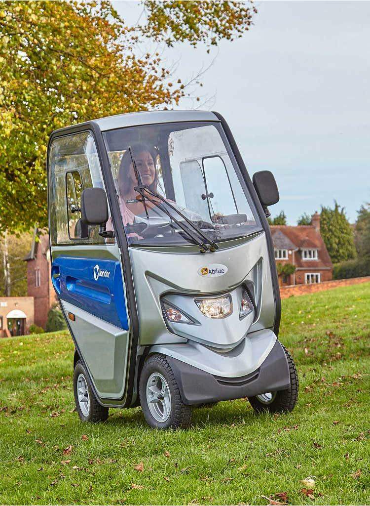Kondor Mobility Scooter with Cabin – Silver and Blue, As Good As New
