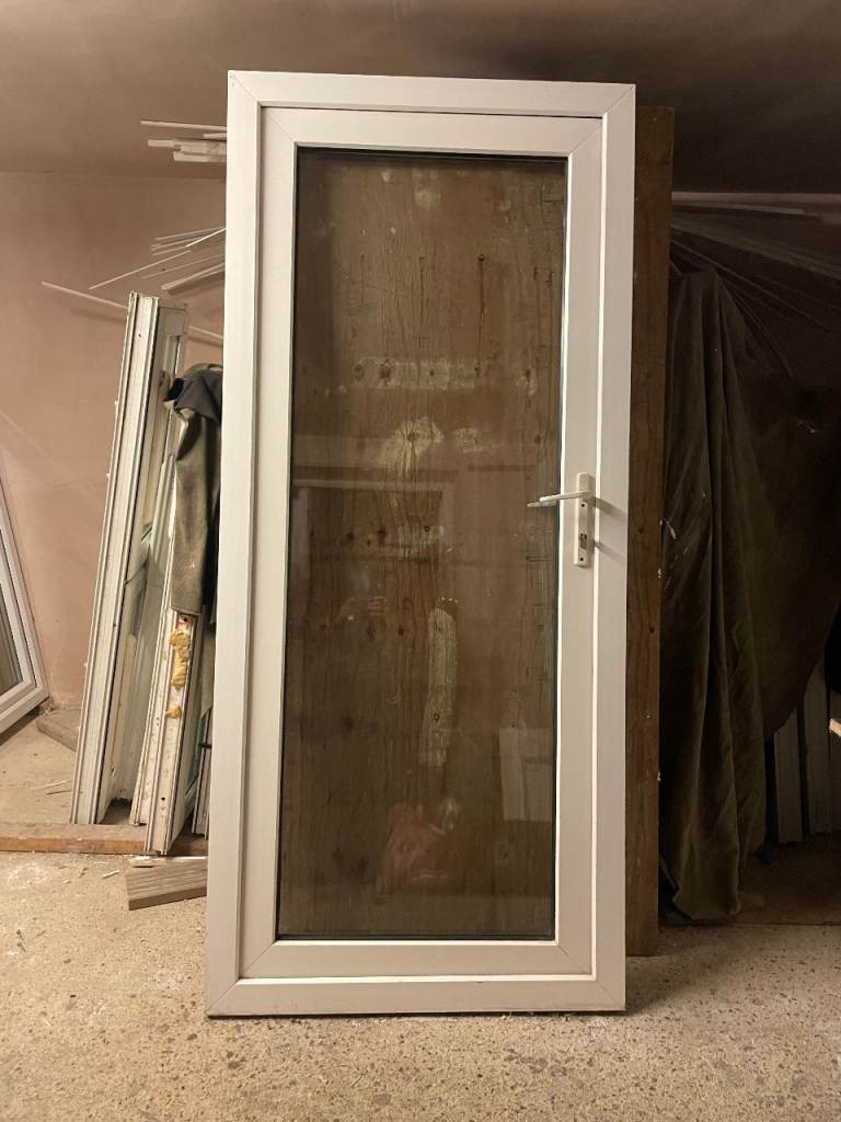 UPVC DOOR 203 x 90 cm - UPVC DOUBLE GLAZED DOOR - CLEAR TOUGHENED GLAZING (REF: DX203)