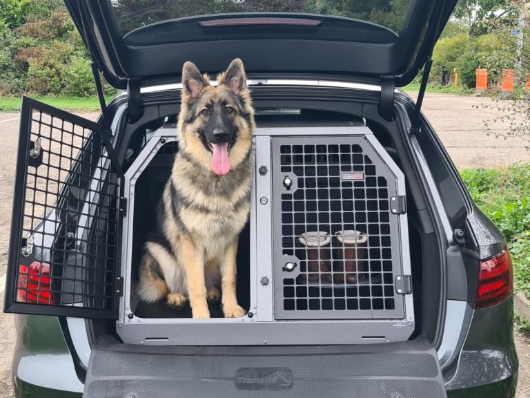 TransK9 C2 Car Dog Crate Cage Box. For A4 Avant, etc. see website for other compatible vehicles