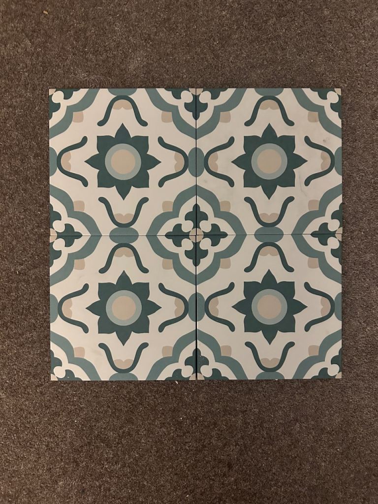 image for Fired Earth floor tiles Nazare blue/grey/pink