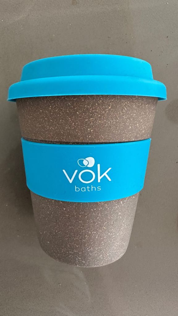 Reusable Travel Coffee Cup with Silicone Lid and Band