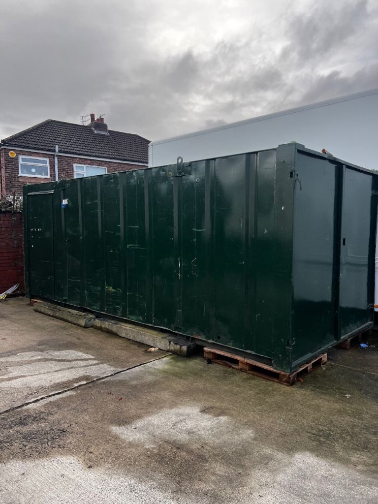 Office shipping container 20 x 8  split office and storage with keys antivandal with window 