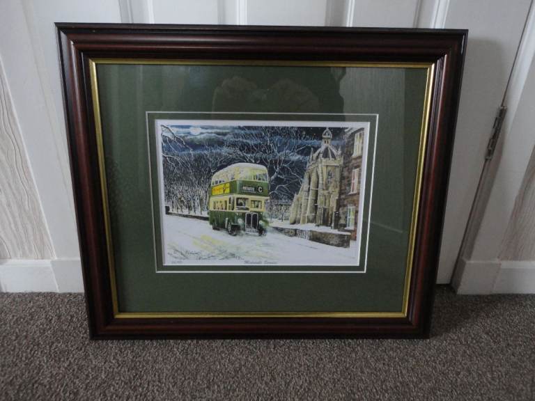 Midnight service Aberdeen bus by DL Baily 52/780 , Kings college Aberdeen 50 x 42 cms 
