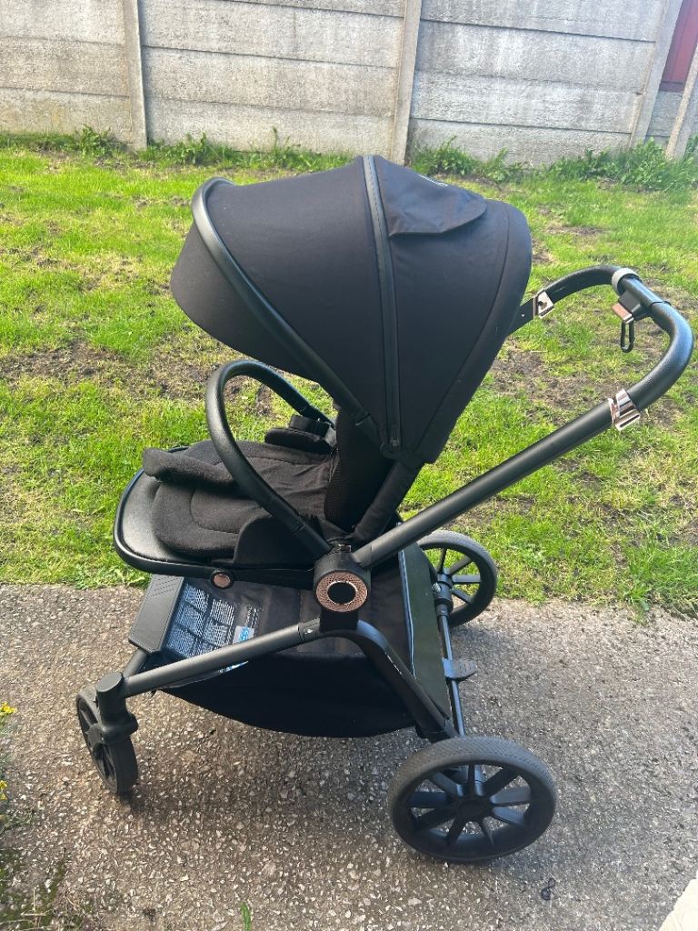 Black pram and travel system 