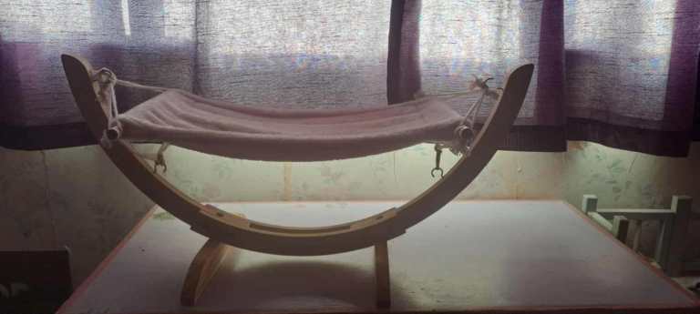 Cat bed hammock and small scratching post